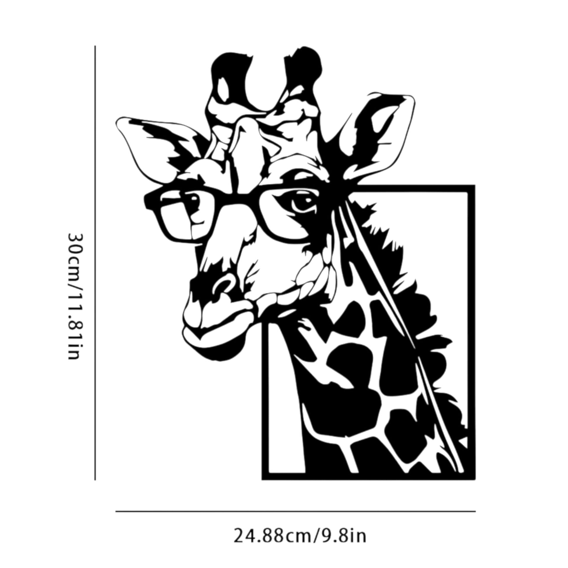 Giraffe Metal Wall Art with Glasses – Fun Animal Lover Decor