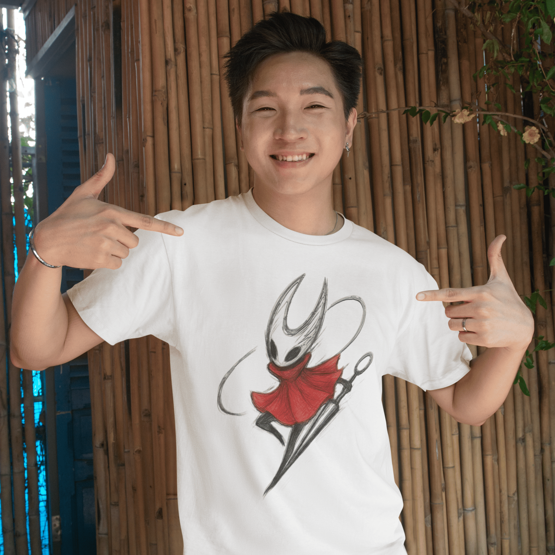 Hornet Silksong T-Shirt – Minimalist Sketch Art Style – fan-made gamer merch by GenioGoods