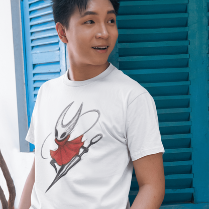 Hornet Silksong T-Shirt – Minimalist Sketch Art Style – fan-made gamer merch by GenioGoods