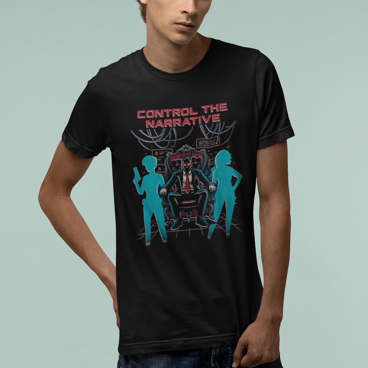 T-shirt « Contrôlez le récit » – Édition Glitch Art