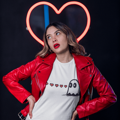 Arcade Love Couple T-Shirt – Ghost Side – original gamer merch by GenioGoods