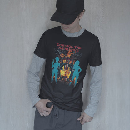 T-shirt Split Fiction Contrôlez la Narration – Art Gamer Dystopique
