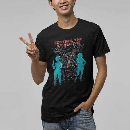 T-shirt « Contrôlez le récit » – Édition Glitch Art