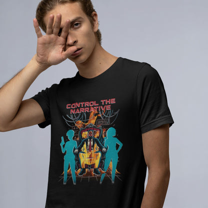 T-shirt Split Fiction Contrôlez la Narration – Art Gamer Dystopique