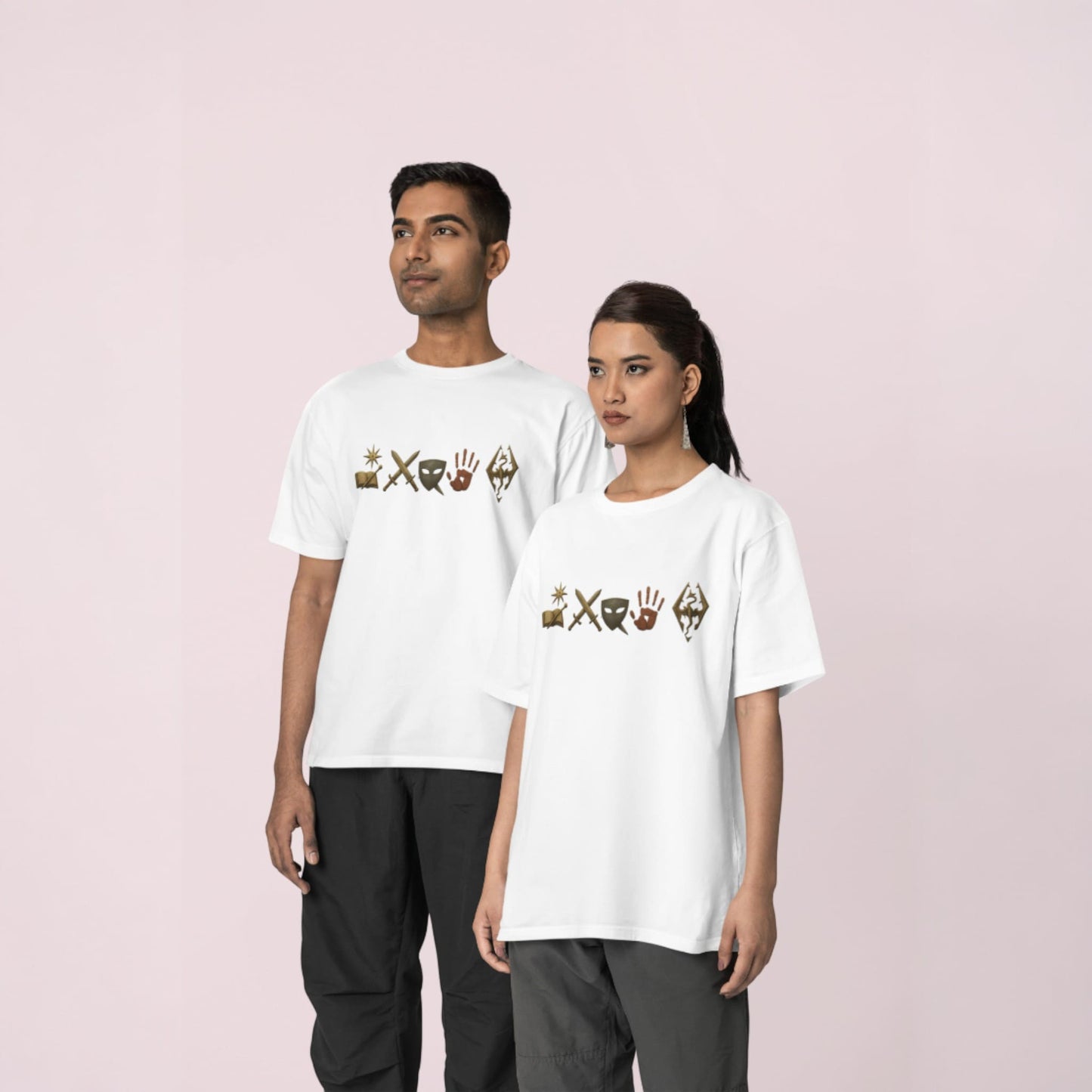 T-shirt de la Guilde des mages d'Oblivion – Motif éventail double face