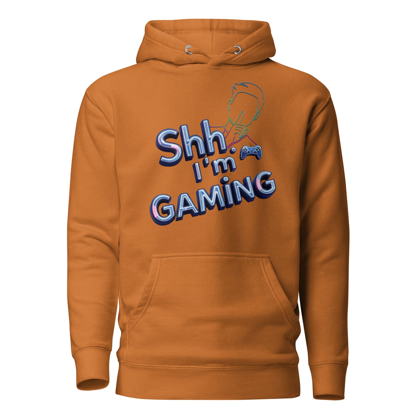 Shh Im Gaming Hoodie Neon Humor For Real Gamers – original gamer merch by GenioGoods