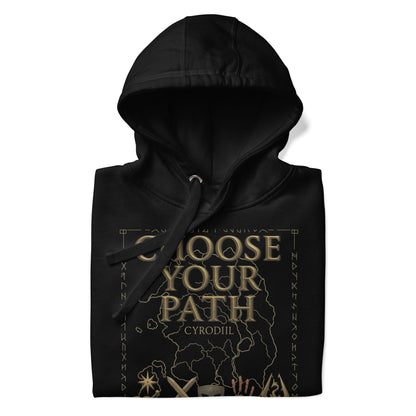 Oblivion Choose Your Path Hoodie – Cyrodiil Map Edition – fan-made gamer merch by GenioGoods