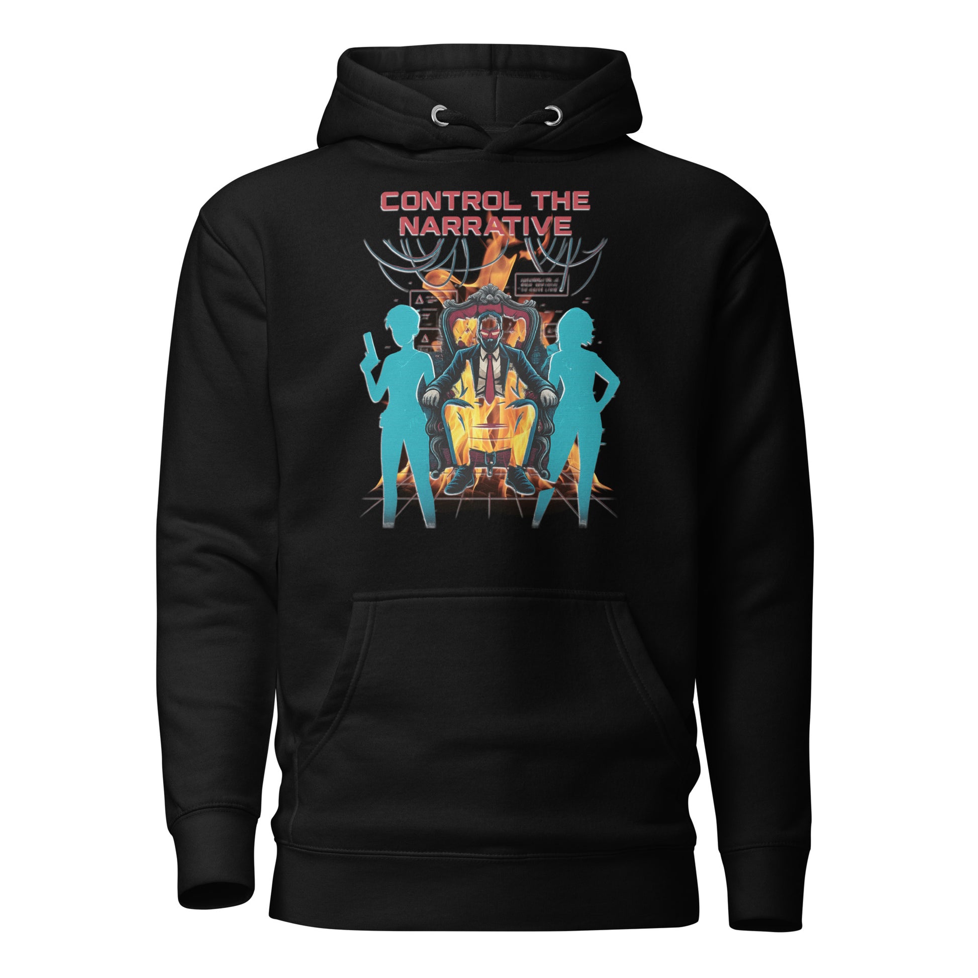 Split Fiction Fire Hoodie – Control the Narrative Edition – fan-made gamer merch by GenioGoods
