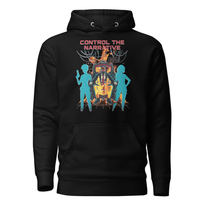 Split Fiction Fire Hoodie – Control the Narrative Edition – fan-made gamer merch by GenioGoods