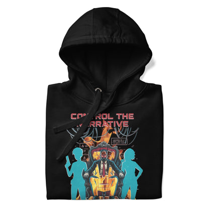 Split Fiction Fire Hoodie – Control the Narrative Edition – fan-made gamer merch by GenioGoods