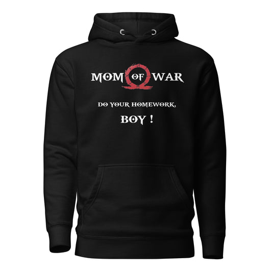 Mom of War Hoodie – Gamer Parody for Legendary Moms – fan-made gamer merch by GenioGoods