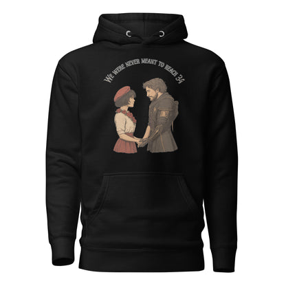 Clair Obscur Hoodie – We Were Never Meant to Reach 34 – fan-made gamer merch by GenioGoods