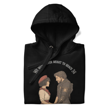 Clair Obscur Hoodie – We Were Never Meant to Reach 34 – fan-made gamer merch by GenioGoods
