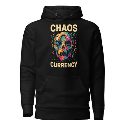 Borderlands 4 Chaos Currency Hoodie featuring a vibrant dripping skull design on a black background.