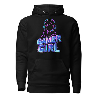 Gamer girl hoodie neon gaming aesthetic – original gamer merch by GenioGoods