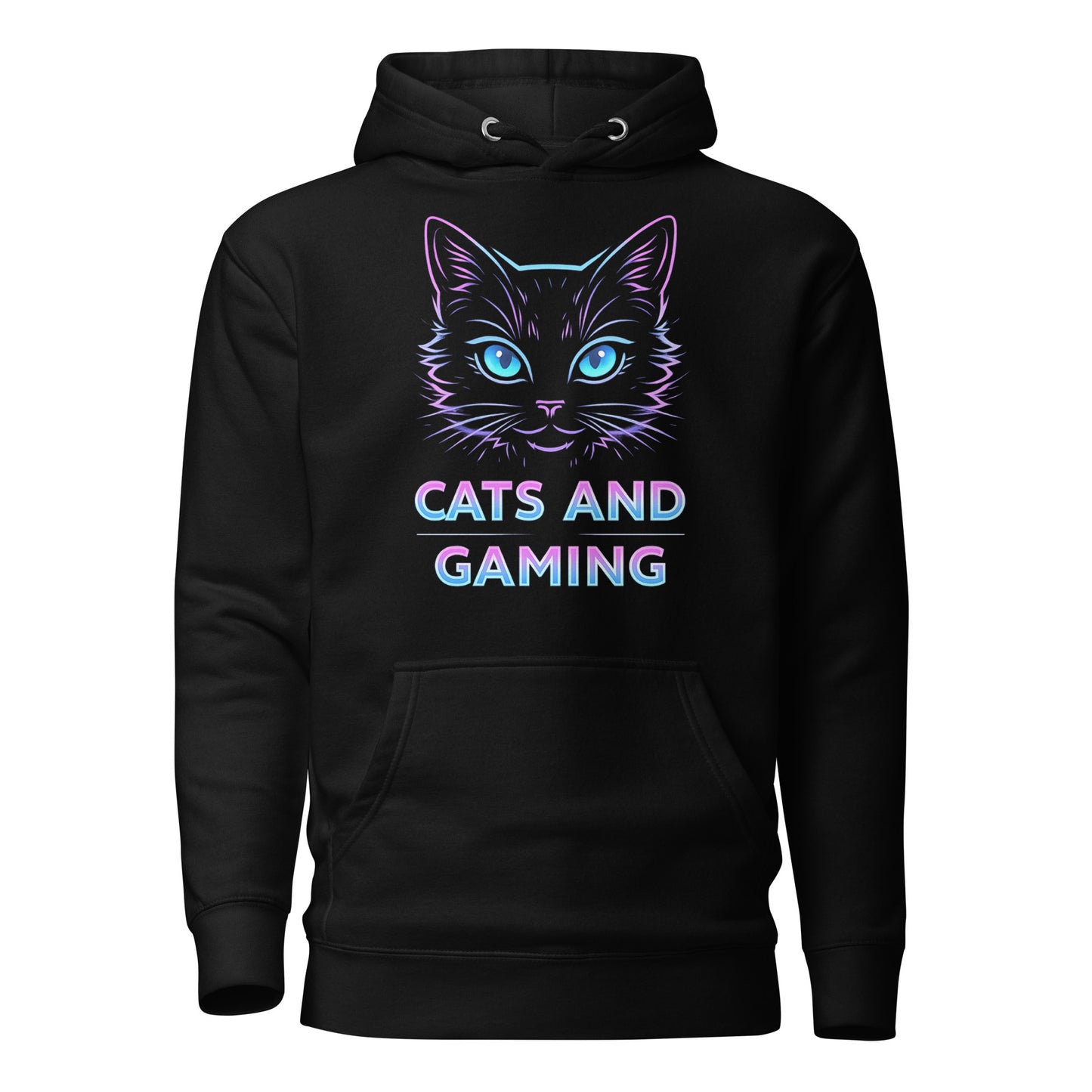 Cats and gaming hoodie neon gamer cat aesthetic – original gamer merch by GenioGoods
