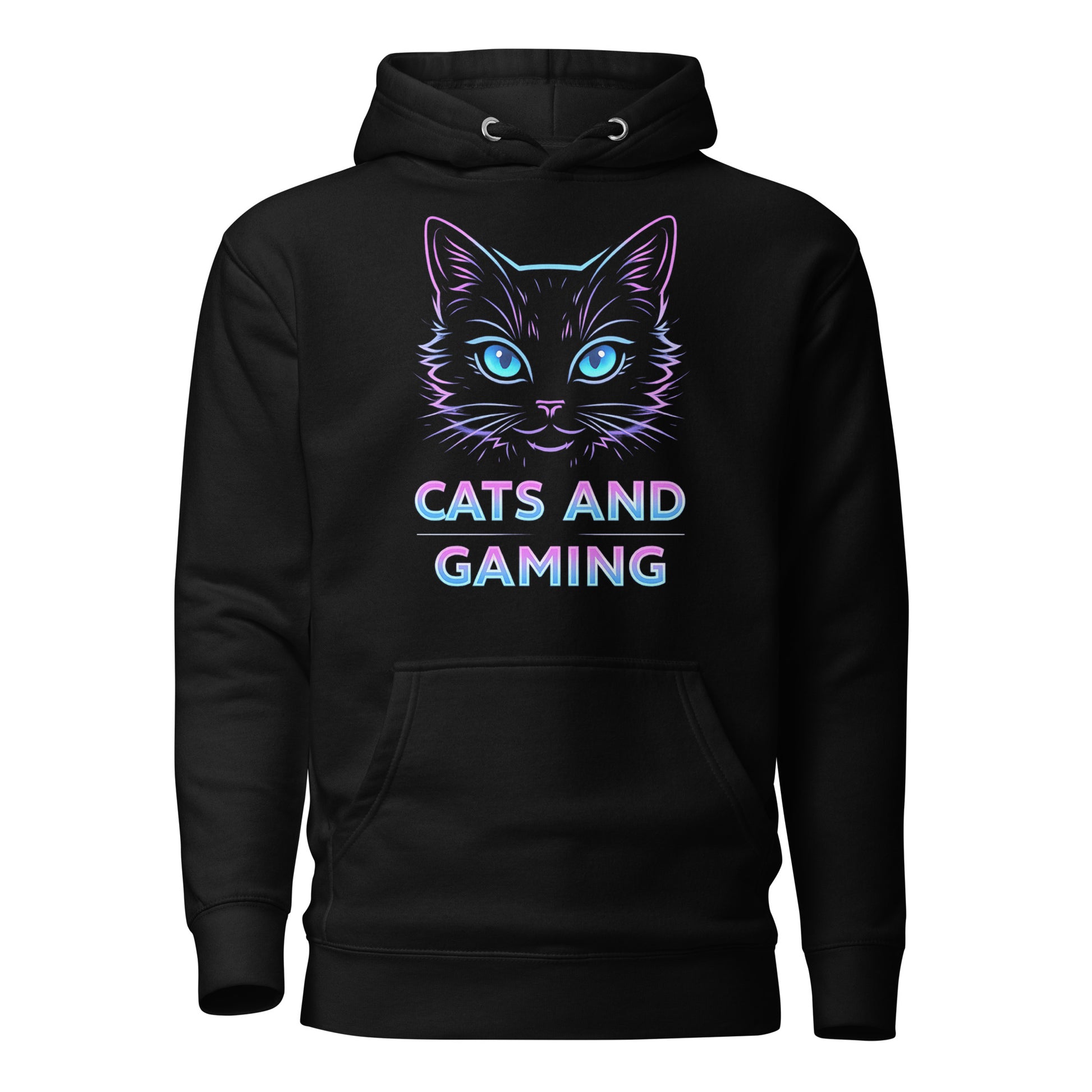 Cats and gaming hoodie neon gamer cat aesthetic – original gamer merch by GenioGoods