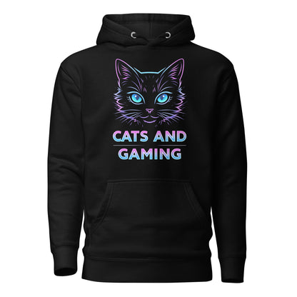 Cats and gaming hoodie neon gamer cat aesthetic – original gamer merch by GenioGoods