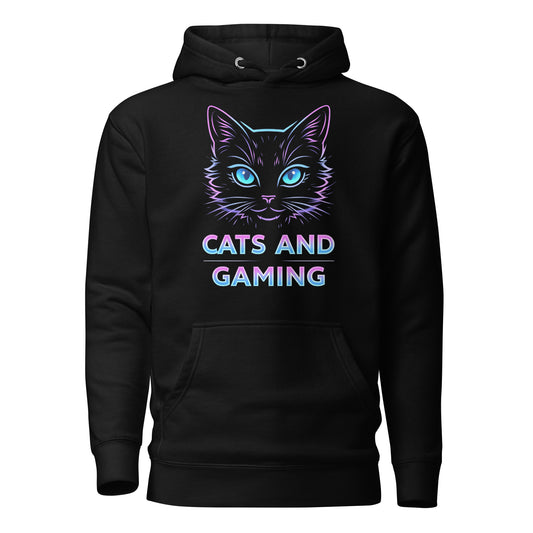 Cats and gaming hoodie neon gamer cat aesthetic – original gamer merch by GenioGoods
