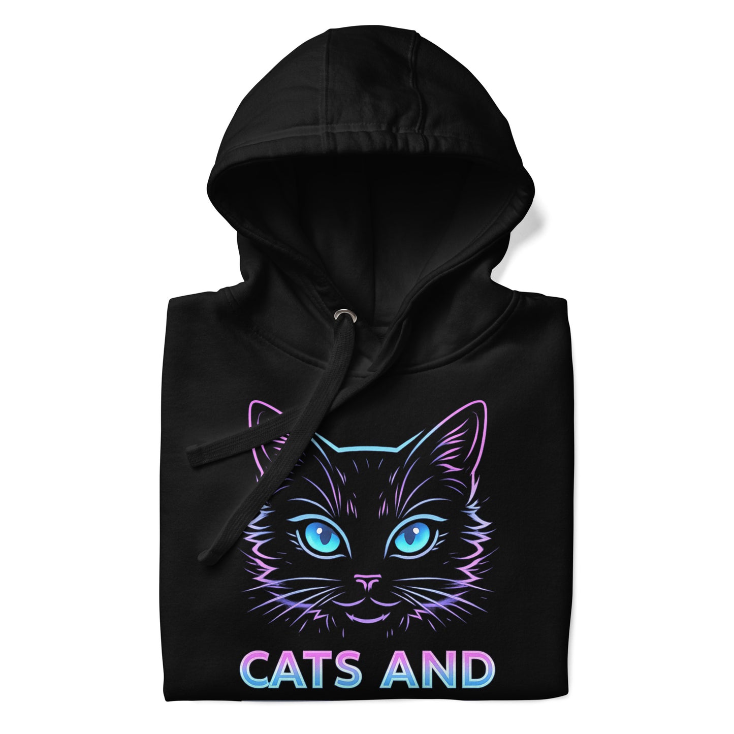 Cats and gaming hoodie neon gamer cat aesthetic – original gamer merch by GenioGoods
