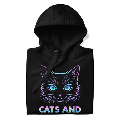 Cats and gaming hoodie neon gamer cat aesthetic – original gamer merch by GenioGoods