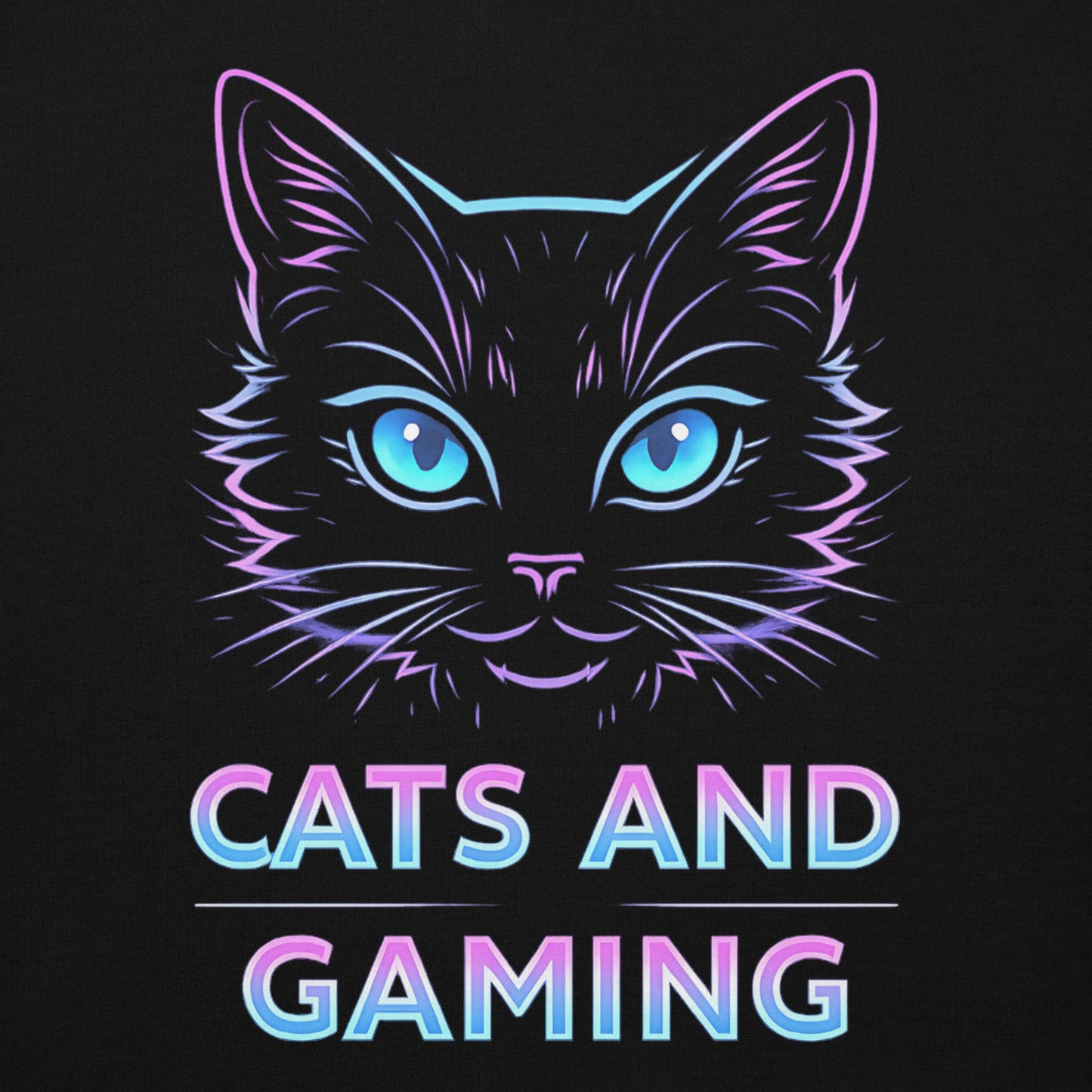Cats and gaming hoodie neon gamer cat aesthetic – original gamer merch by GenioGoods