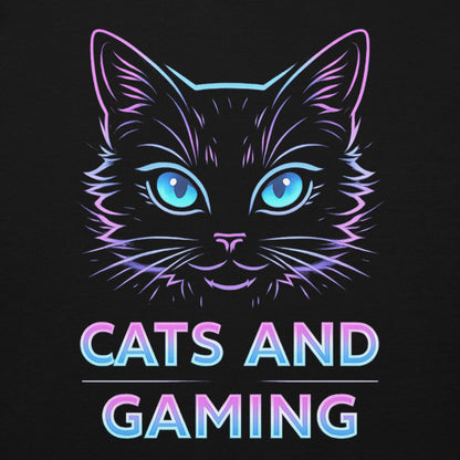 Cats and gaming hoodie neon gamer cat aesthetic – original gamer merch by GenioGoods