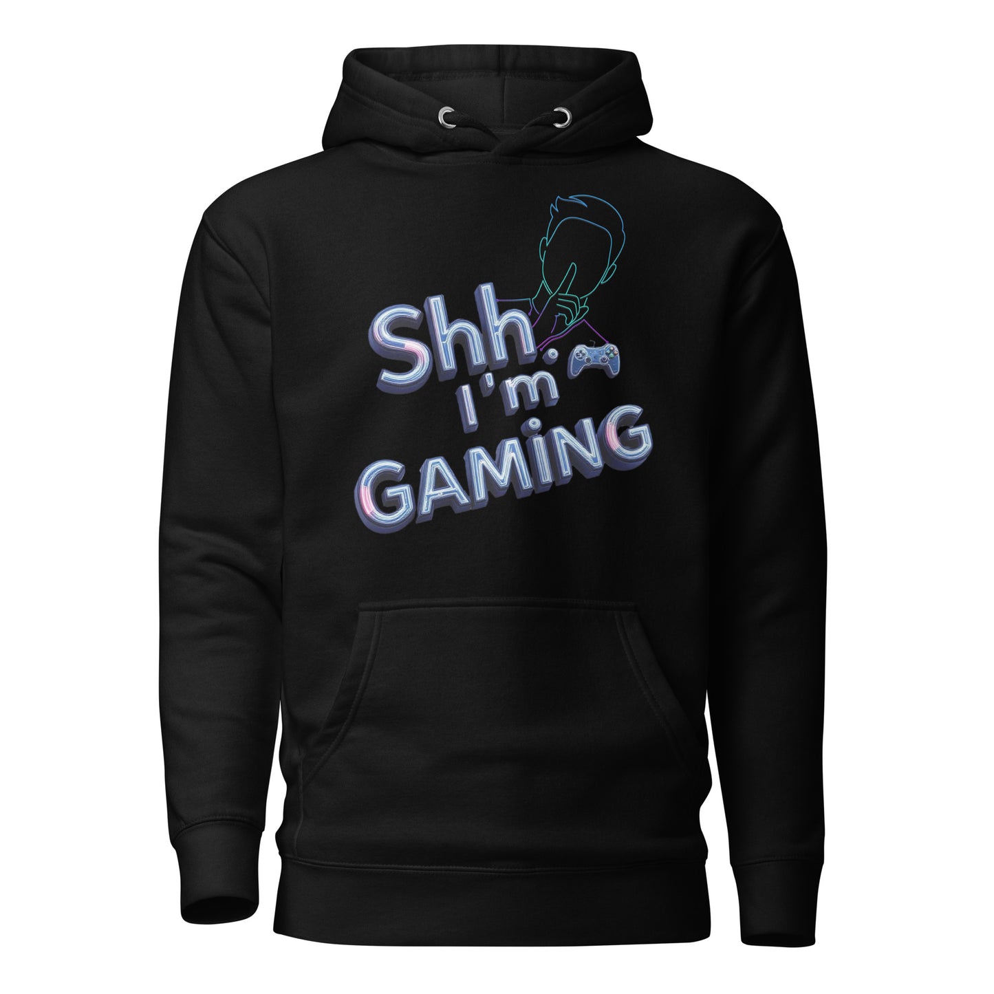 Shh Im Gaming Hoodie Neon Humor For Real Gamers – original gamer merch by GenioGoods