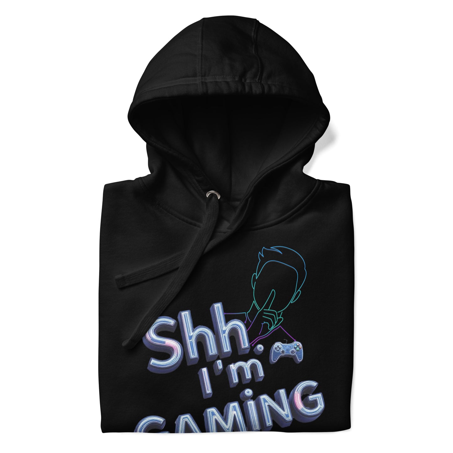 Shh Im Gaming Hoodie Neon Humor For Real Gamers – original gamer merch by GenioGoods