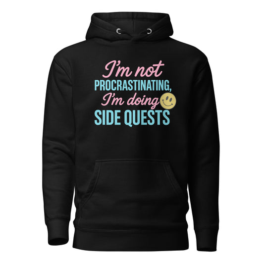 Side Quests Hoodie Funny Gamer Humor Cozy Streetwear – original gamer merch by GenioGoods