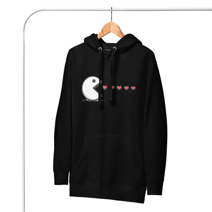 Arcade Love Hoodie – Retro Game Couple Design – fan-made gamer merch by GenioGoods