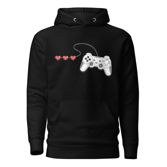 Gamer Couple Controller Hoodie – Shared Connection Design – fan-made gamer merch by GenioGoods