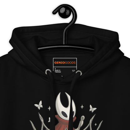 Crowned by Song Hoodie – Silksong Hornet Fan Art Tribute – fan-made gamer merch by GenioGoods