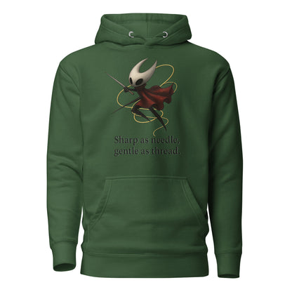 Hornet silksong hoodie needle quote minimalist fan art – fan-made gamer merch by GenioGoods