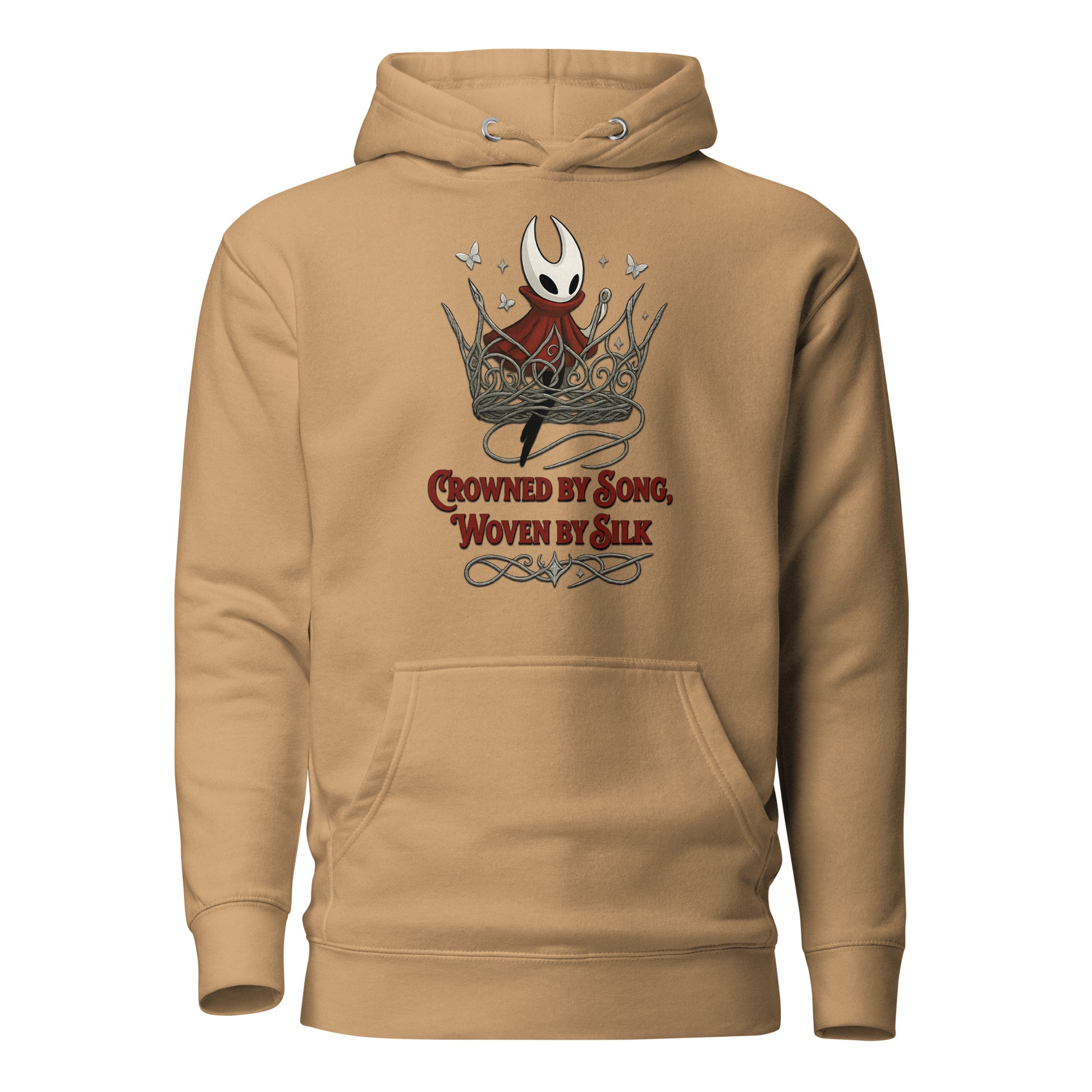 Crowned by Song Hoodie – Silksong Hornet Fan Art Tribute – fan-made gamer merch by GenioGoods