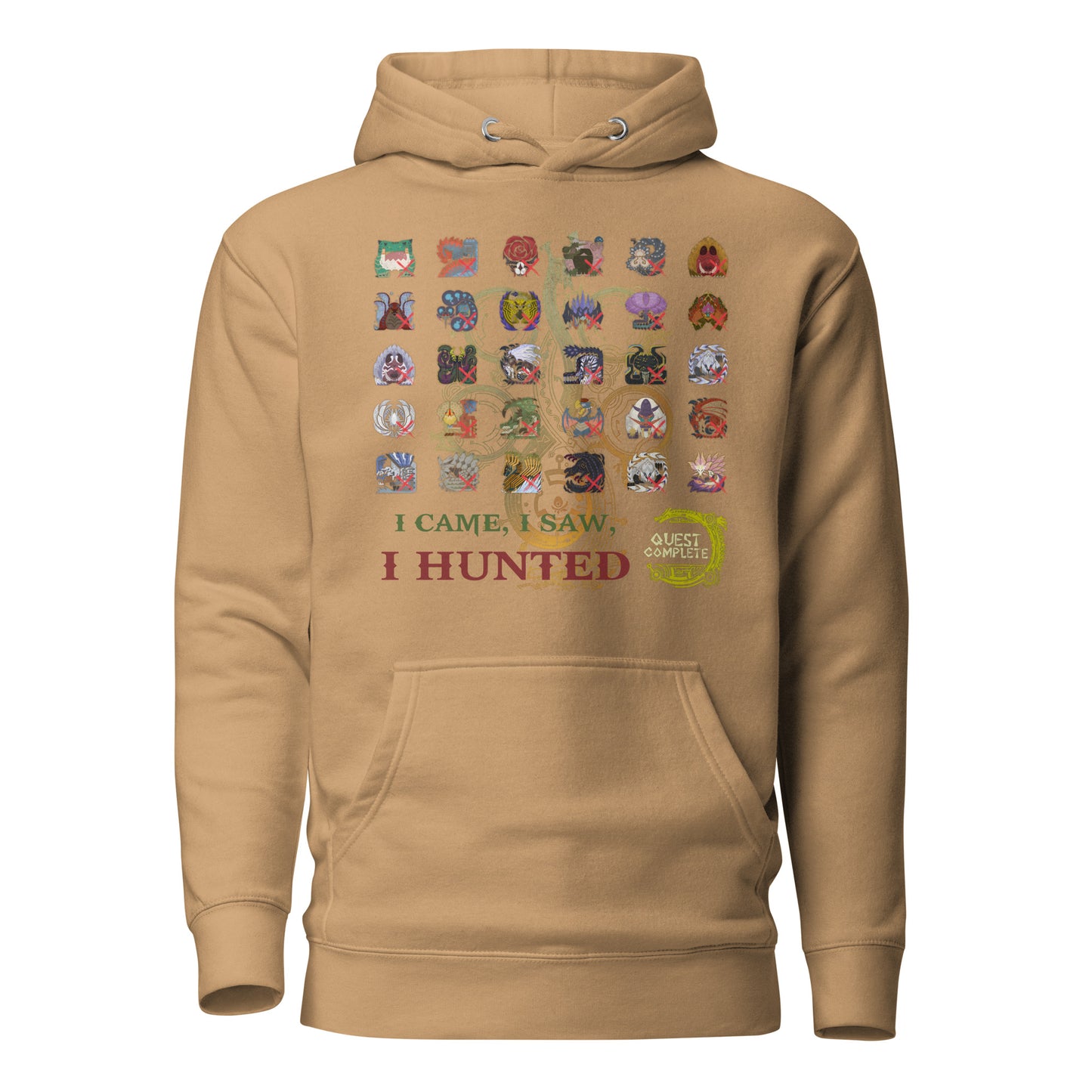 Monster Hunter Wilds Hoodie – Hunting Record Tribute – fan-made gamer merch by GenioGoods