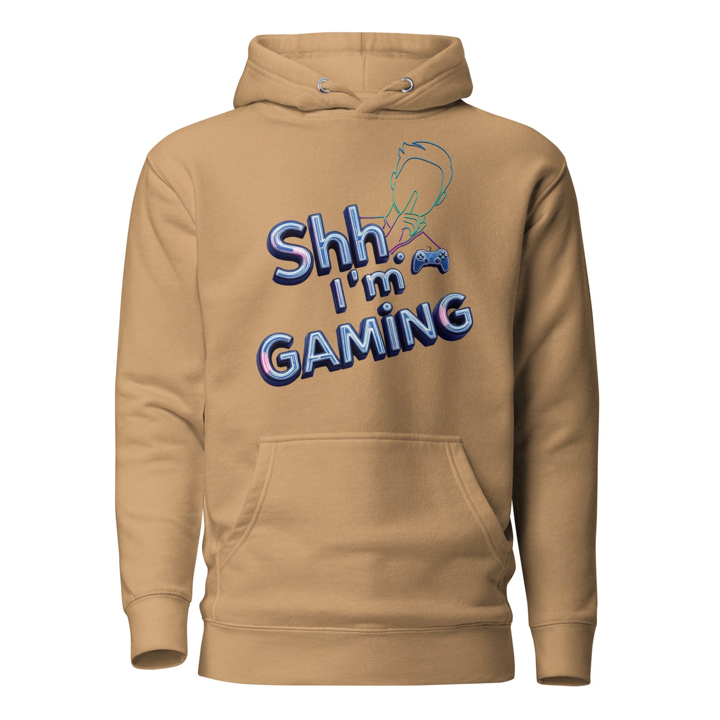 Shh Im Gaming Hoodie Neon Humor For Real Gamers – original gamer merch by GenioGoods