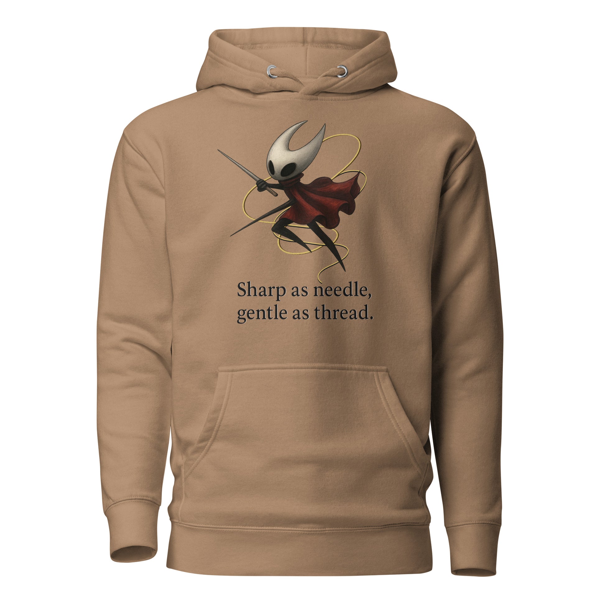 Hornet silksong hoodie needle quote minimalist fan art – fan-made gamer merch by GenioGoods