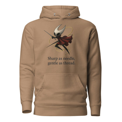 Hornet silksong hoodie needle quote minimalist fan art – fan-made gamer merch by GenioGoods
