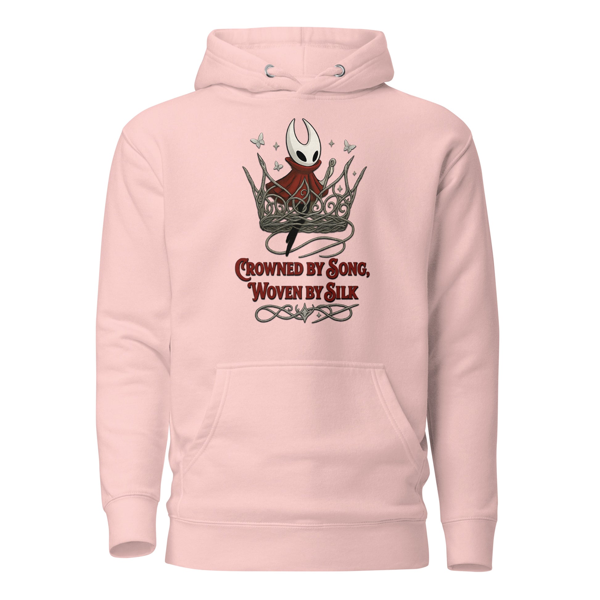 Crowned by Song Hoodie – Silksong Hornet Fan Art Tribute – fan-made gamer merch by GenioGoods