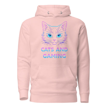 Cats and gaming hoodie neon gamer cat aesthetic – original gamer merch by GenioGoods