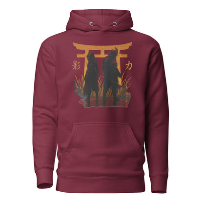 Shadow Balance Hoodie – Samurai x Assassin | AC Shadows – fan-made gamer merch by GenioGoods