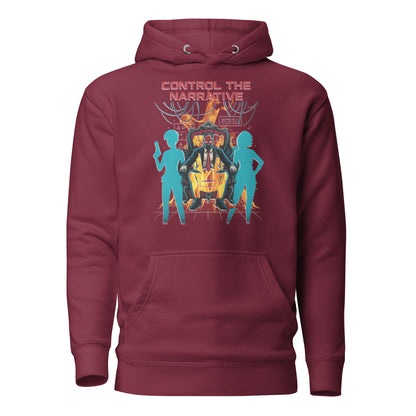 Split Fiction Fire Hoodie – Control the Narrative Edition – fan-made gamer merch by GenioGoods