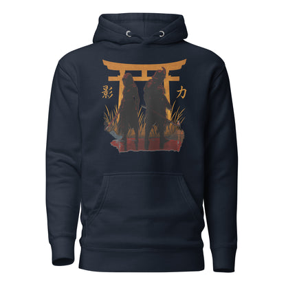 Shadow Balance Hoodie – Samurai x Assassin | AC Shadows – fan-made gamer merch by GenioGoods