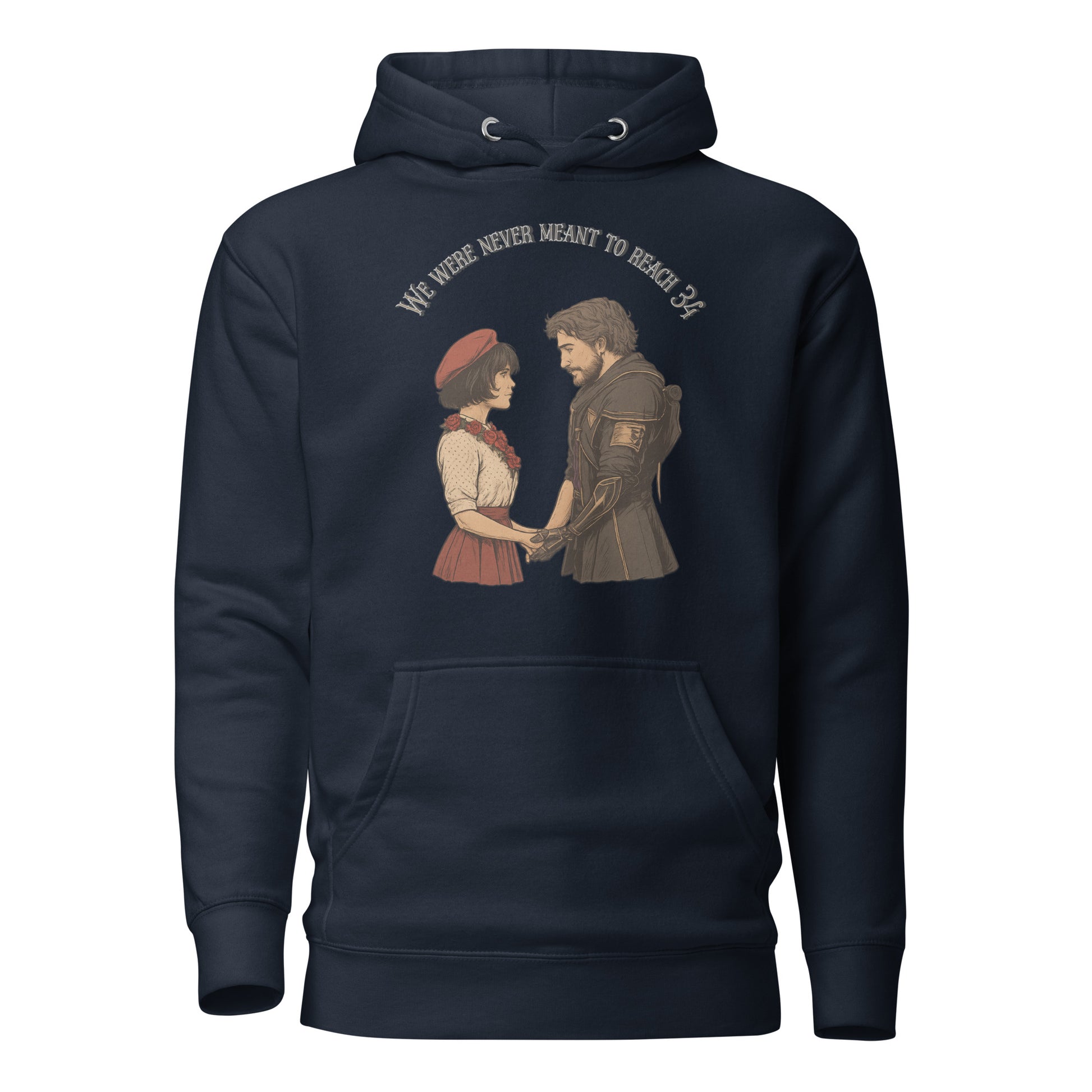 Clair Obscur Hoodie – We Were Never Meant to Reach 34 – fan-made gamer merch by GenioGoods