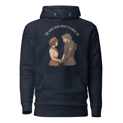 Clair Obscur Hoodie – We Were Never Meant to Reach 34 – fan-made gamer merch by GenioGoods