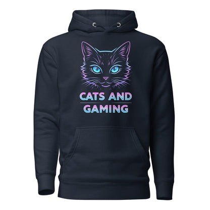 Cats and gaming hoodie neon gamer cat aesthetic – original gamer merch by GenioGoods