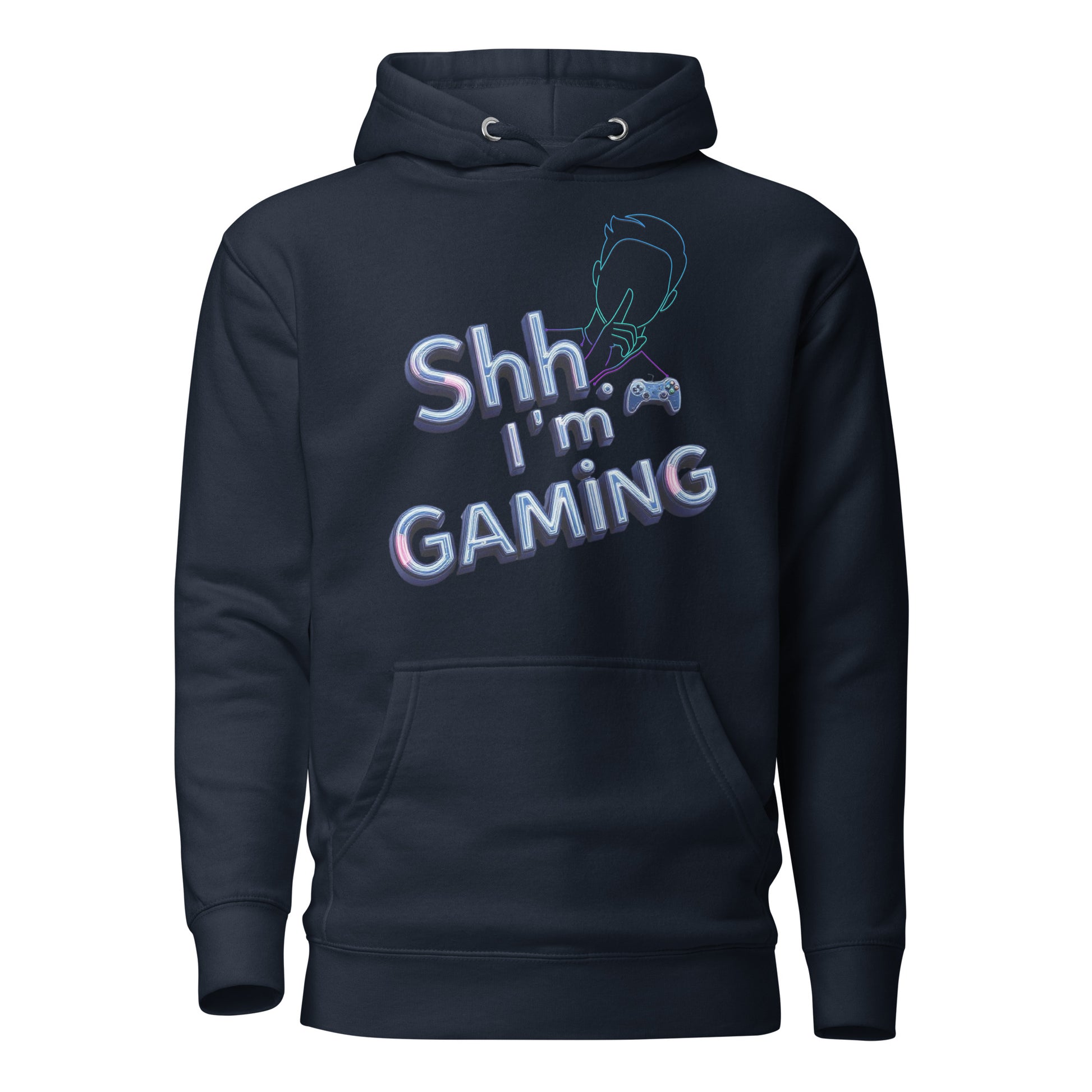 Shh Im Gaming Hoodie Neon Humor For Real Gamers – original gamer merch by GenioGoods