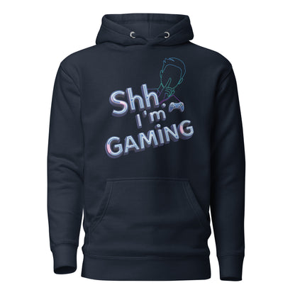 Shh Im Gaming Hoodie Neon Humor For Real Gamers – original gamer merch by GenioGoods