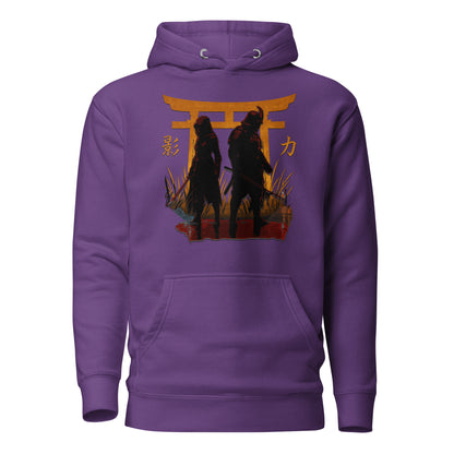 Shadow Balance Hoodie – Samurai x Assassin | AC Shadows – fan-made gamer merch by GenioGoods
